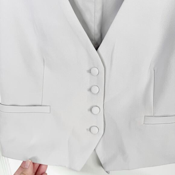 Jason Wu Light Gray Structured Button Front Vest Menswear NEW V-Neck Career S - Picture 3 of 10